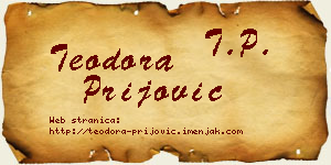 Teodora Prijović vizit kartica
